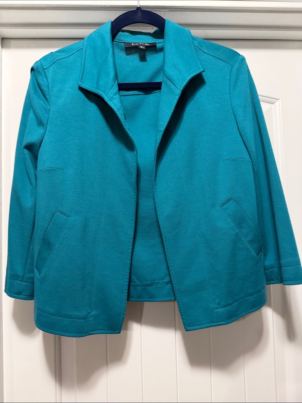 Evan Picone Teal Open-Front Blazer Jacket